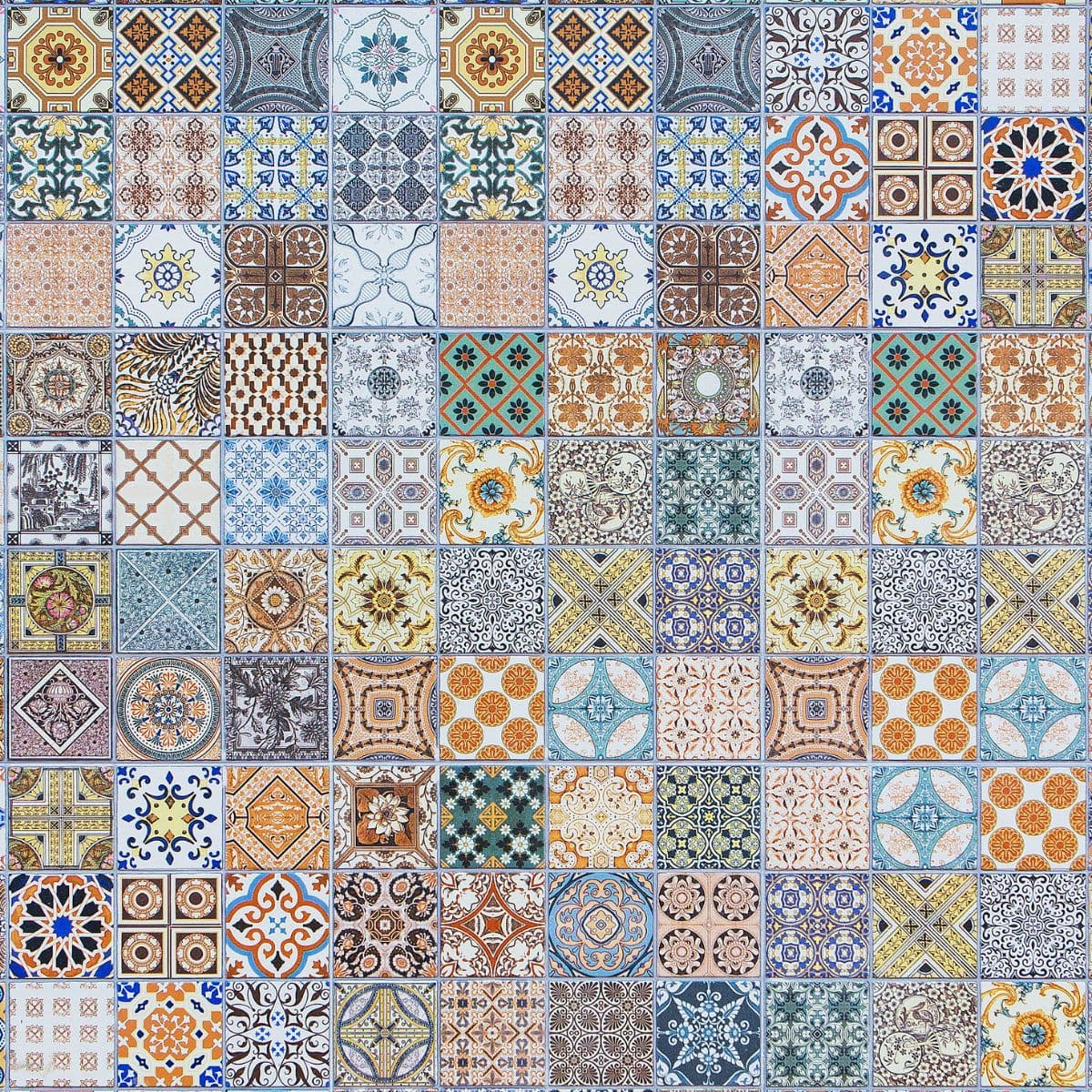 Traditional Portuguese Azulejo Tile Art Wallpaper pattern detail