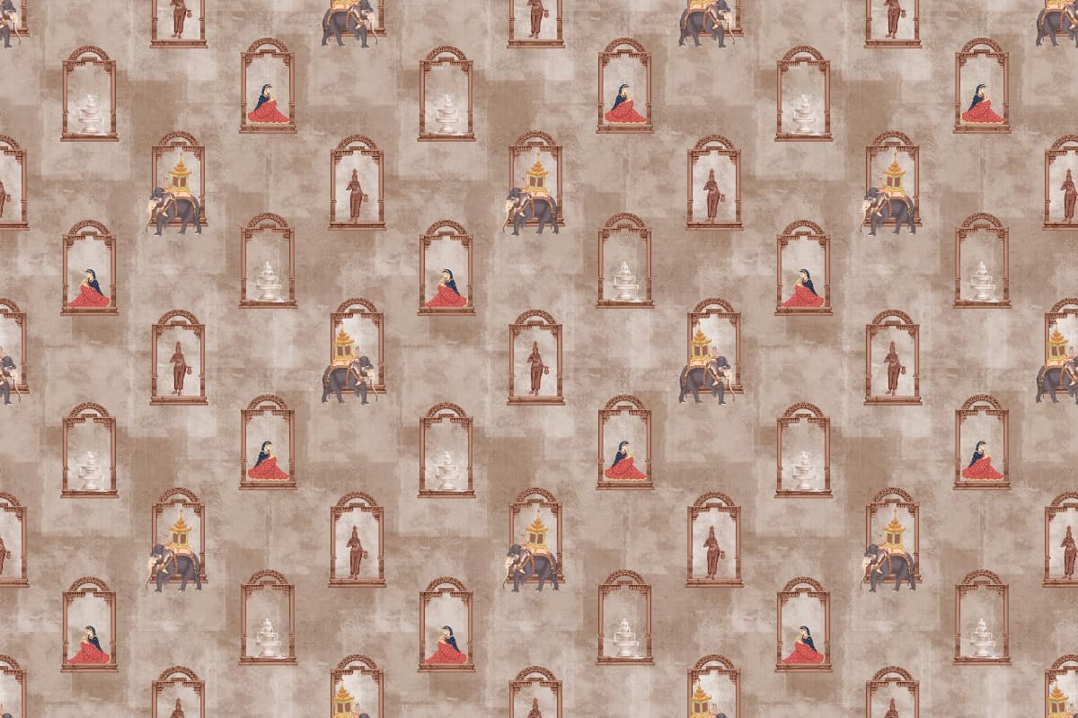 Shehzaadi Noorani Living Room Mural pattern detail