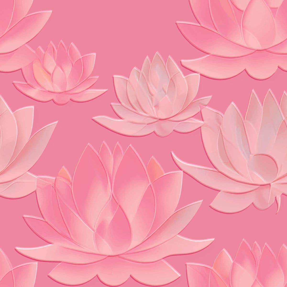 3D Pink Lotus Flower Textured Wallpaper for Wall pattern detail