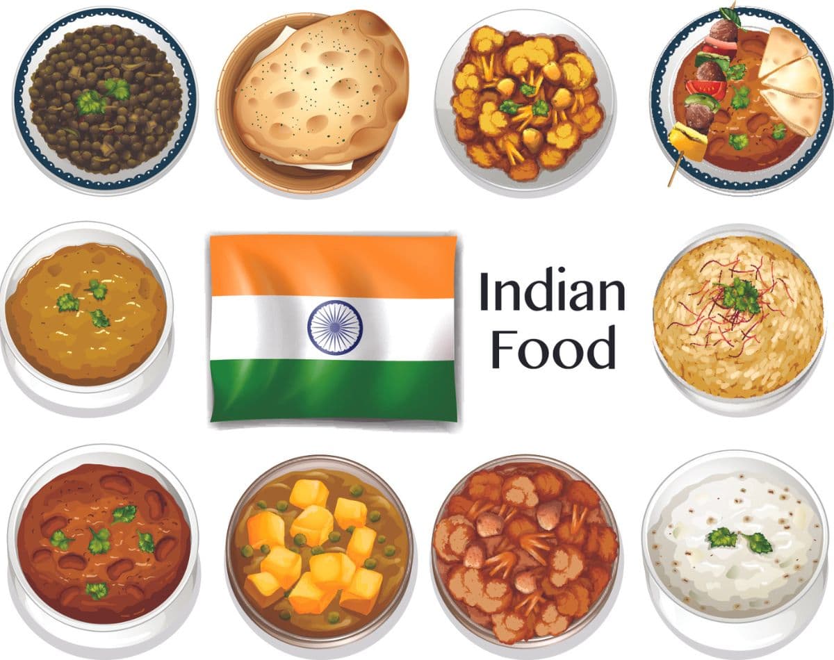 Indian Food Wallpaper for Indian Restaurants pattern detail