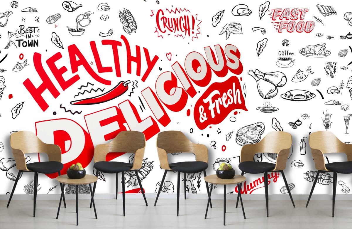 Restaurant Seamless Wallpaper shown in a room