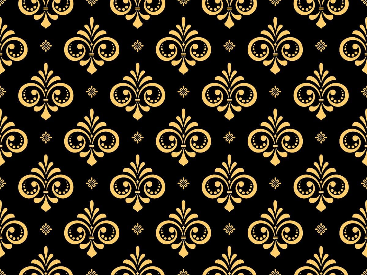 Golden Royal Baroque Style Wallpaper for Wall pattern detail