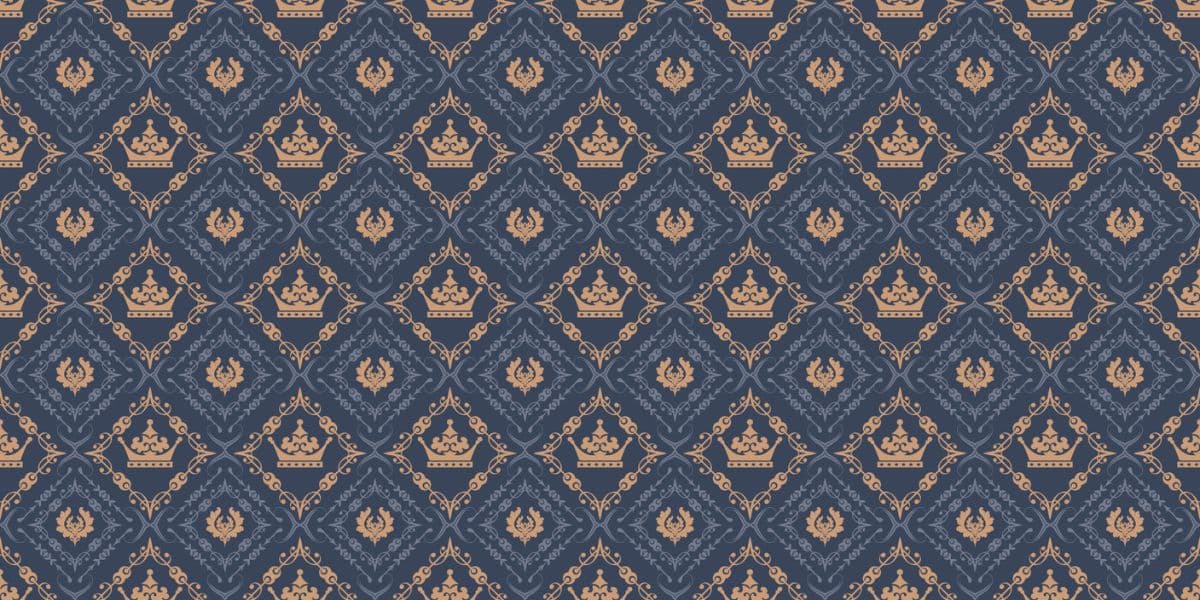 Vintage Royal Crown Pattern Wallpaper for Wall pattern detail