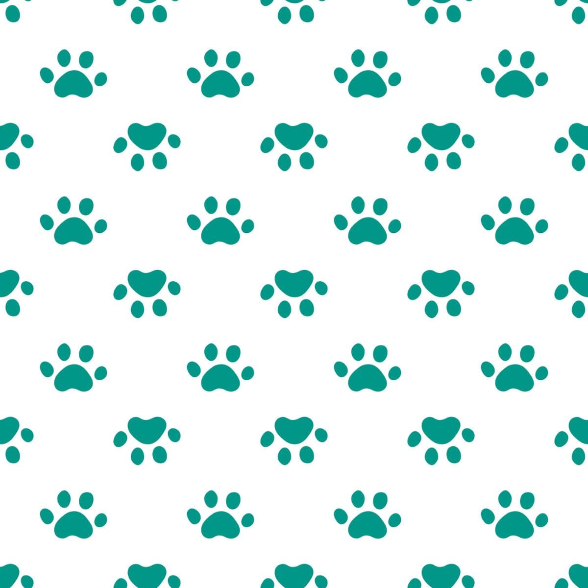 Pattern With Teal Cute Paws Wallpaper for Wall pattern detail
