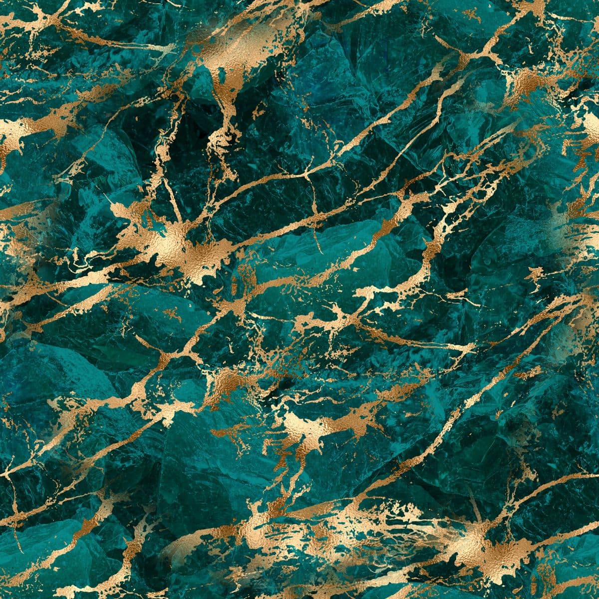 Teal and Gold Marble Texture Wallpaper pattern detail
