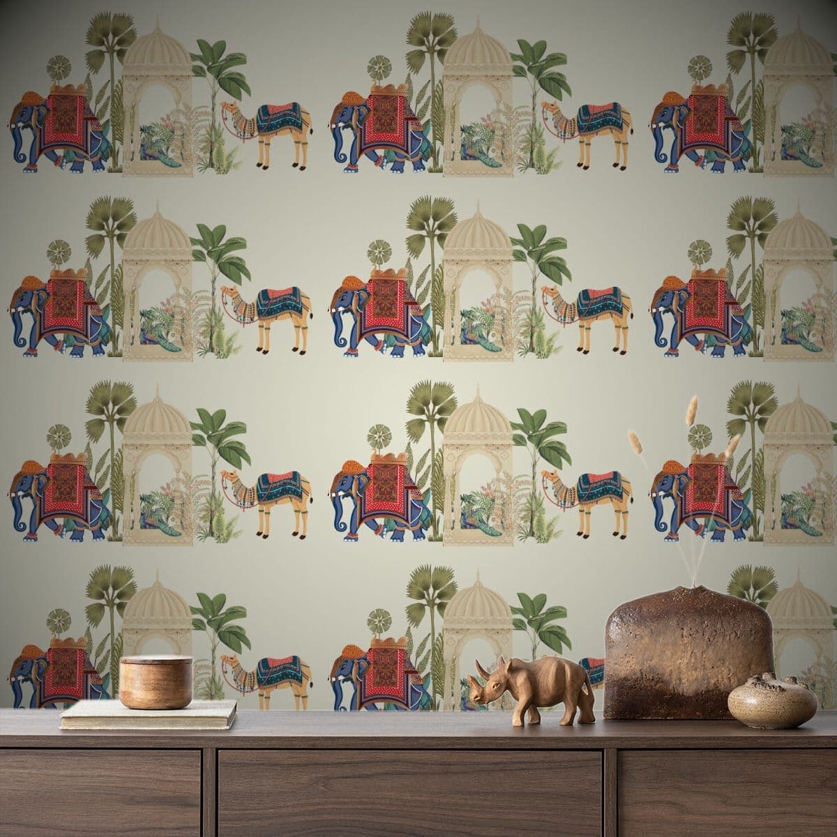 Baadshahi Linen Touch Modern Living Wallpaper shown in a room
