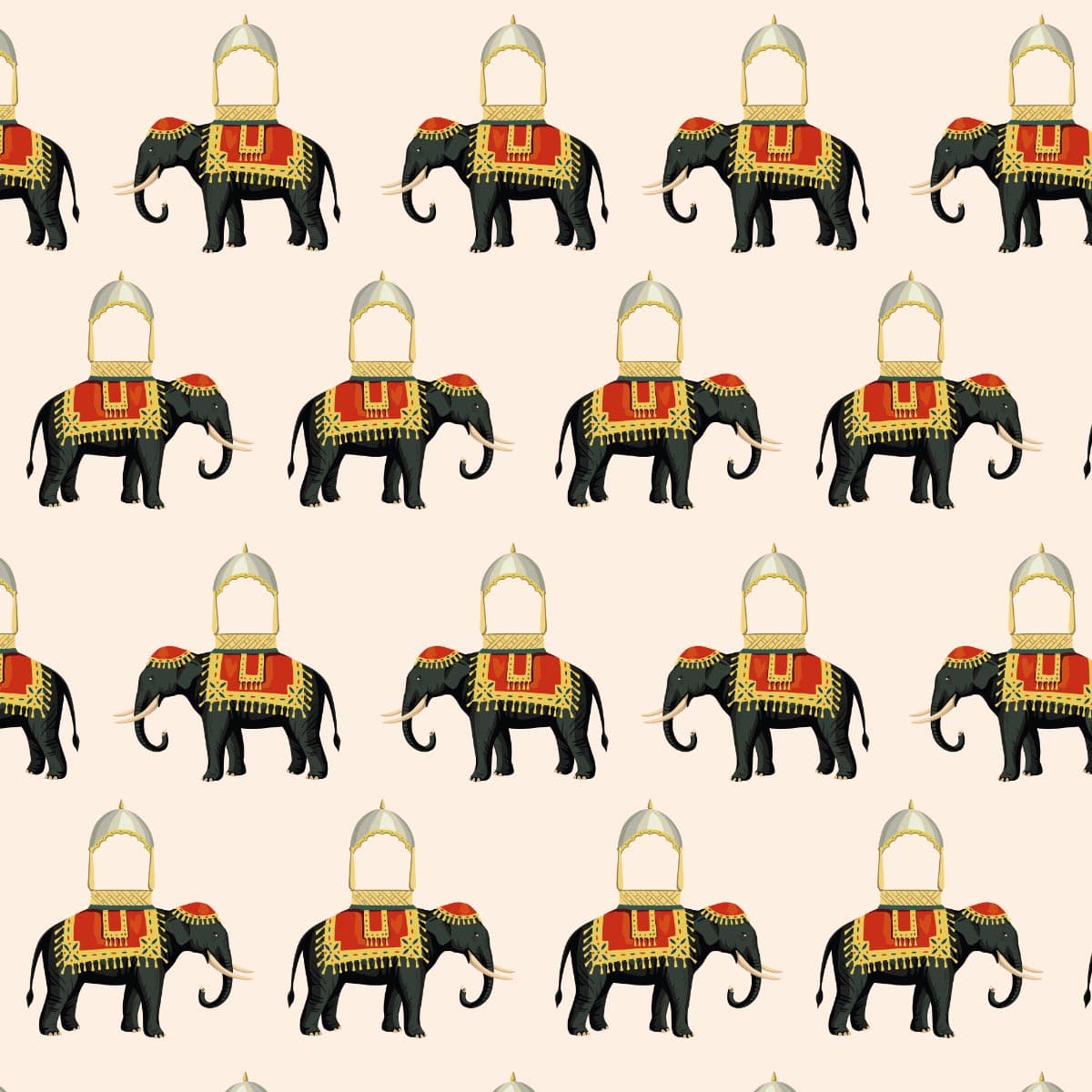 Grandeur Tusk Embossed Living Room Mural Wallpaper pattern detail