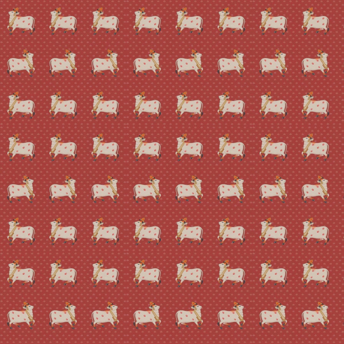 Red Luxury Pichwai Wallpaper for Wall pattern detail