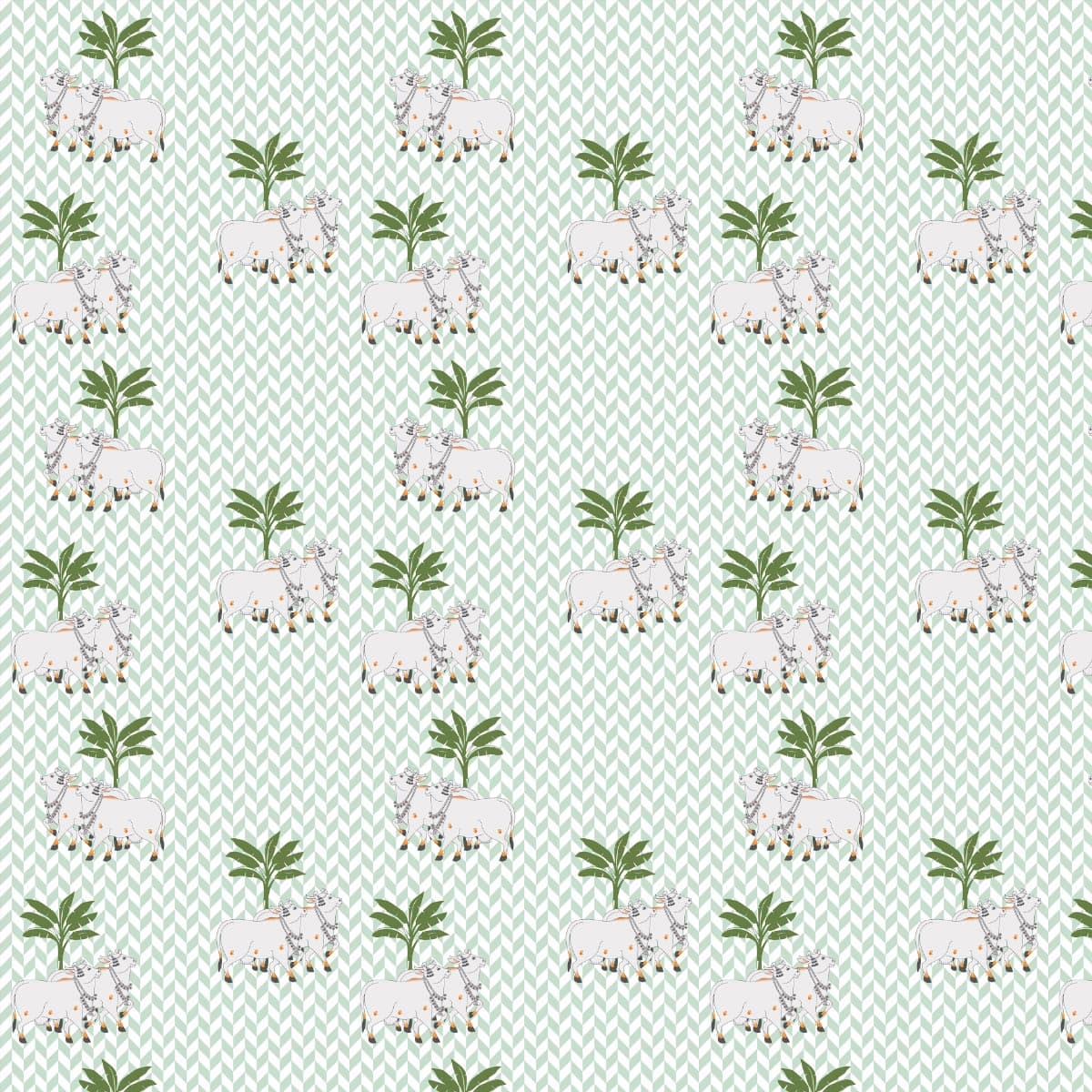 Royal Pichwai Inspired Indian Heritage Wall Mural Wallpaper pattern detail
