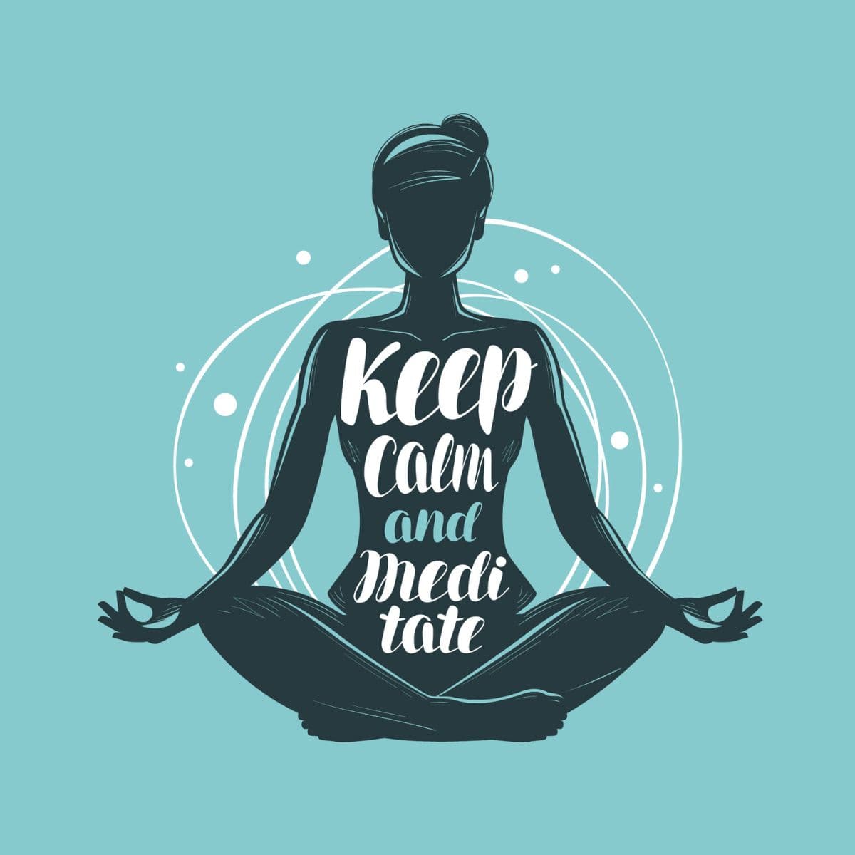 Keep Calm and Meditate Yoga Wallpaper pattern detail