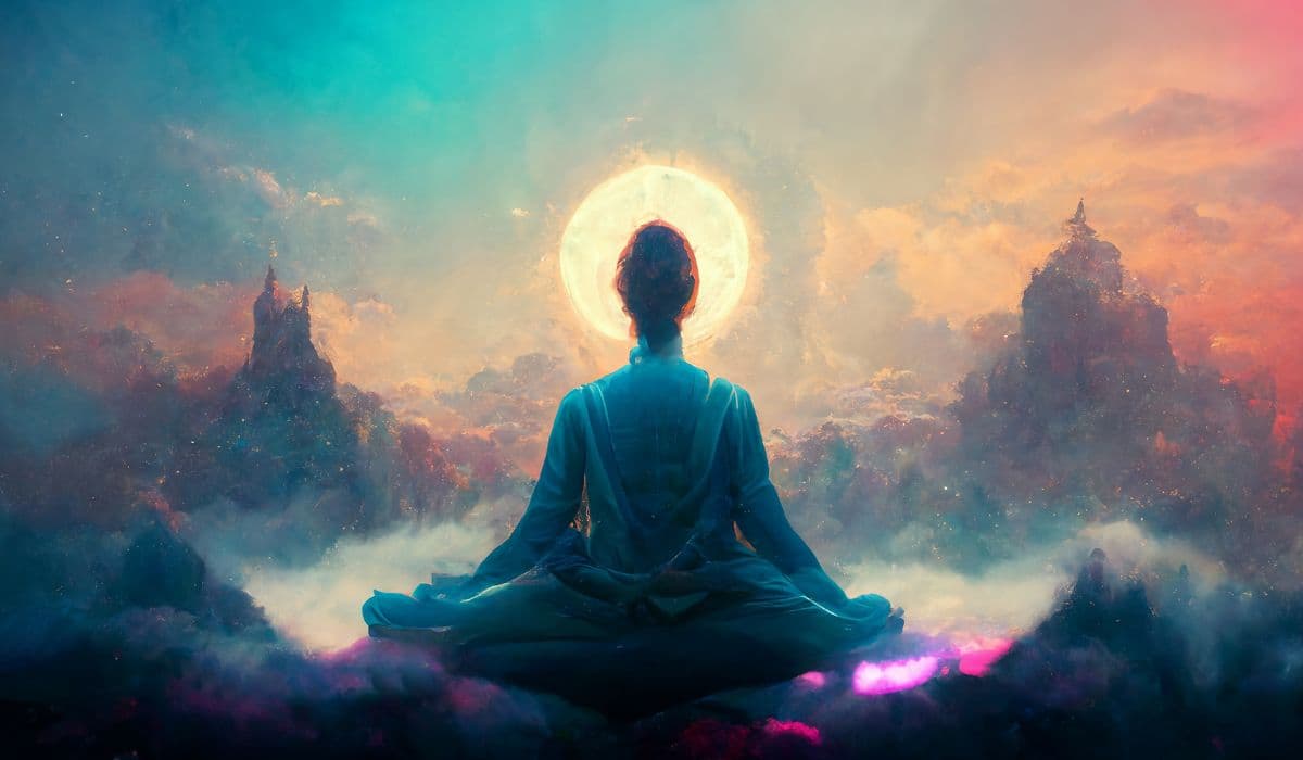 Mindful and Spiritual Yoga Wallpaper pattern detail