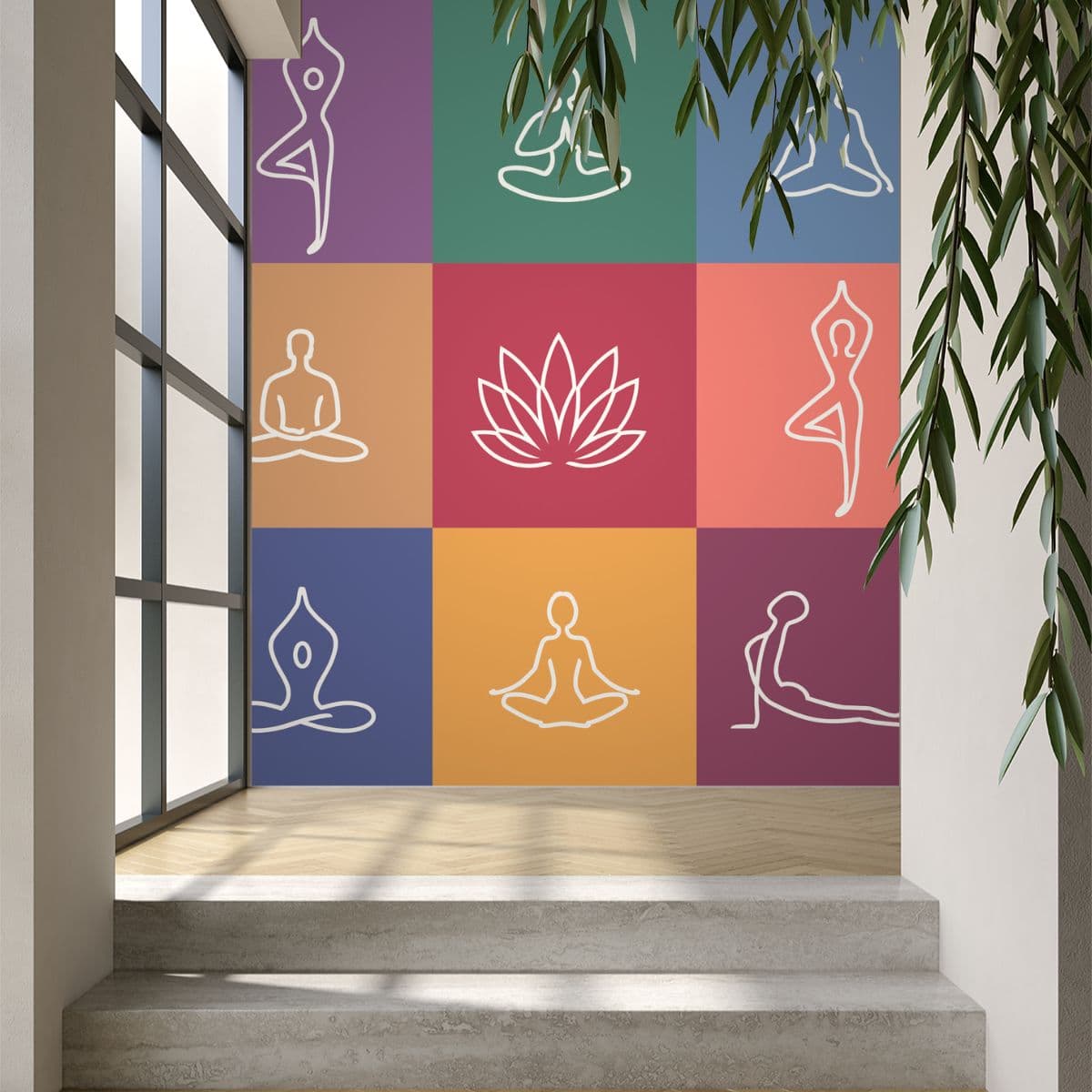 Wallpaper for Yoga Studio and Spa Center shown in a room