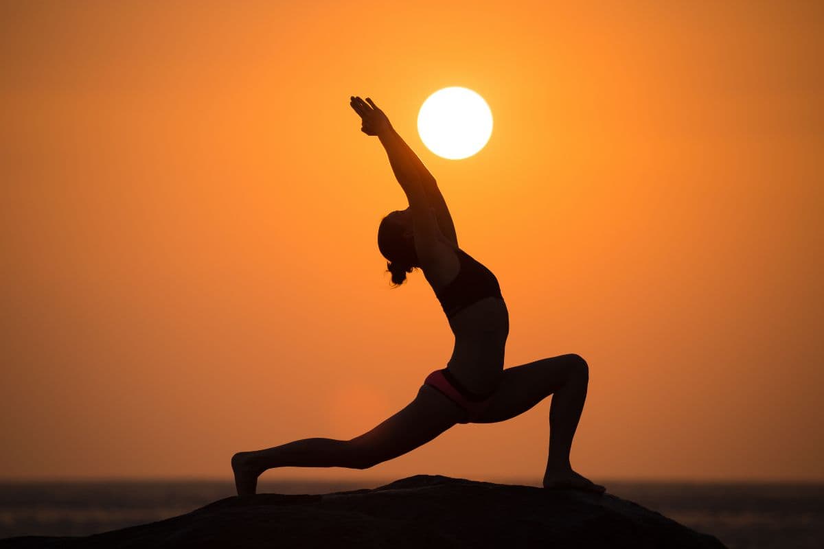 Warrior Yoga Pose by Woman Wallpaper for Wall pattern detail