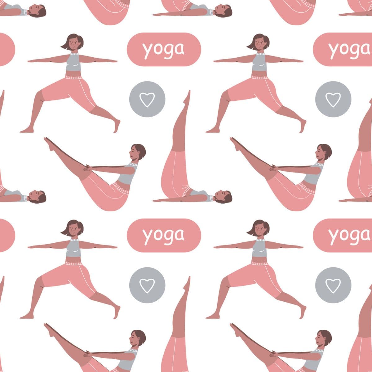 Women Doing Yoga Wallpaper pattern detail