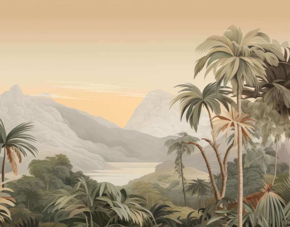 Palm Paradise Wallpaper Mural pattern detail
