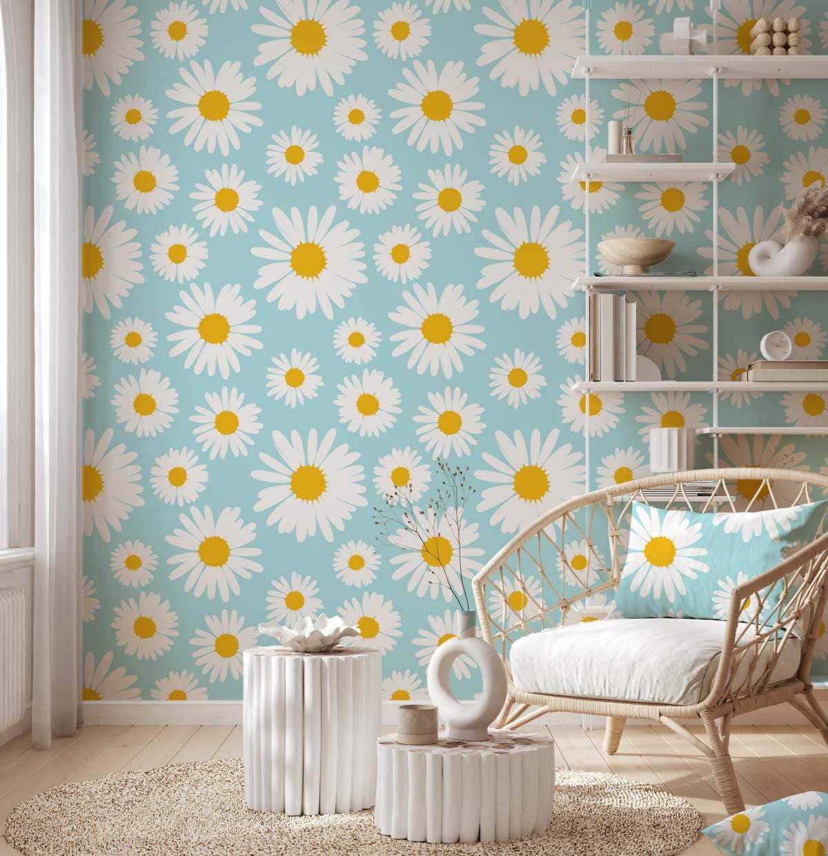 White Lillies Flowers Pattern Wallpaper pattern detail