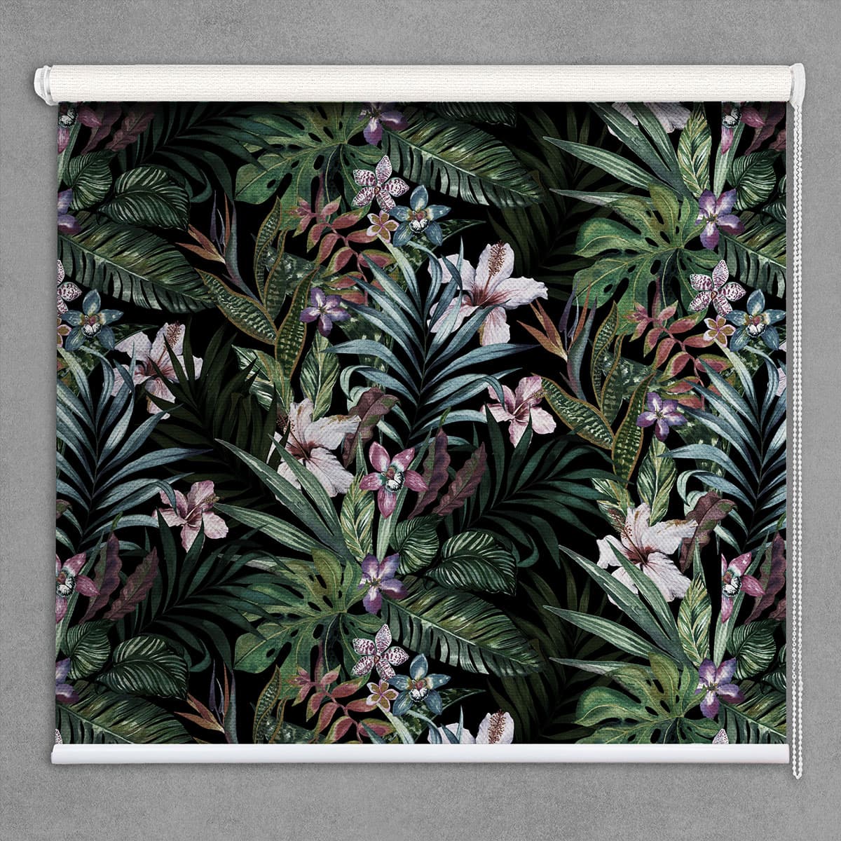 Green Meadows Floral Roller Blinds for Windows shown in a room
