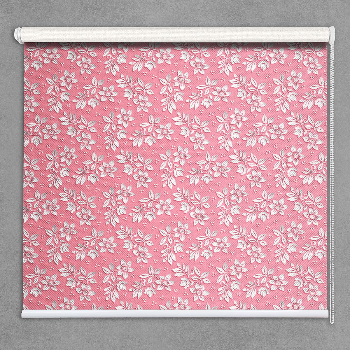 3D Look Pink Floral Roller Window Blinds shown in a room