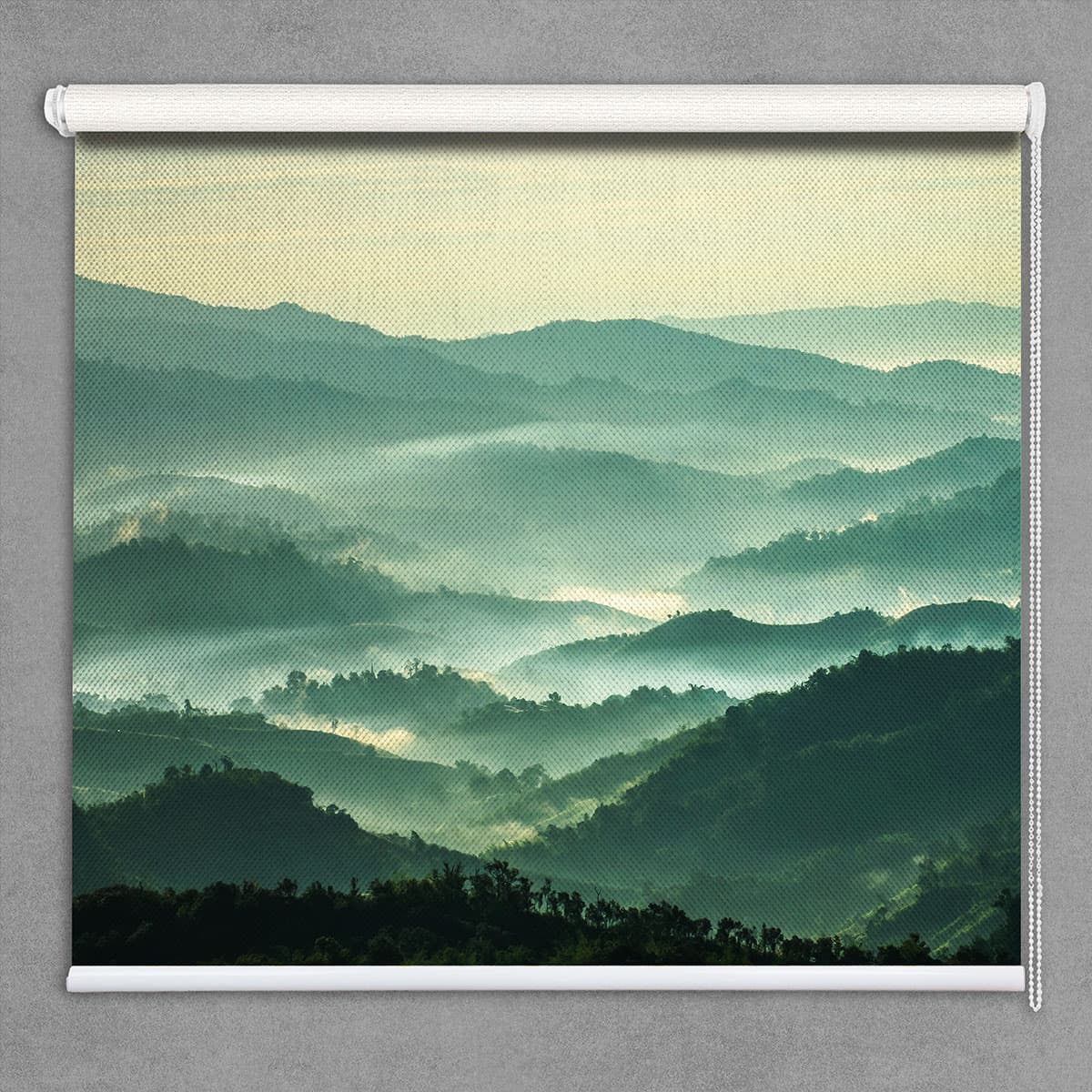 Calming Scenery Nature Roller Blinds for Windows shown in a room