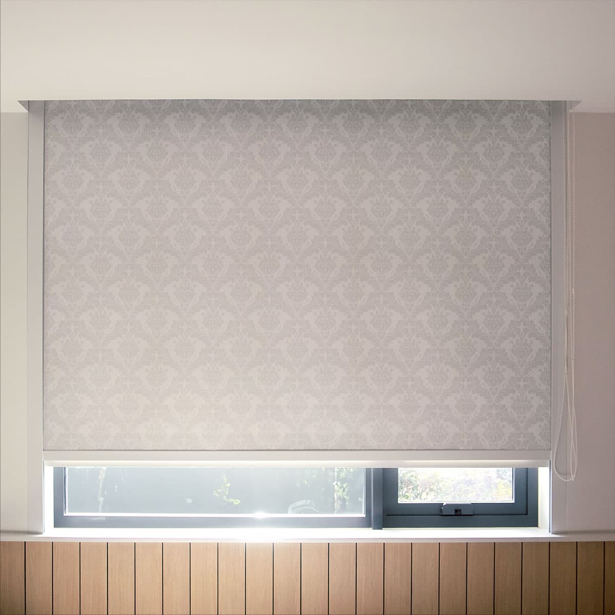 White Serenity Roller Window Blinds pattern detail