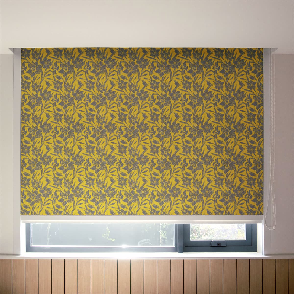 Golden Glow Yellow Patterned Roller Blinds pattern detail