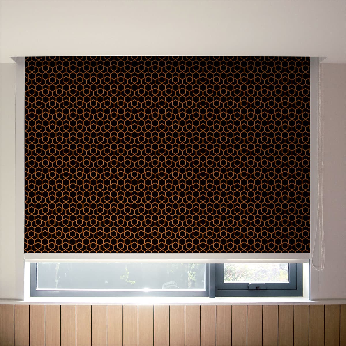 Cocoa Comfort Brown Patterned Roller Blinds pattern detail