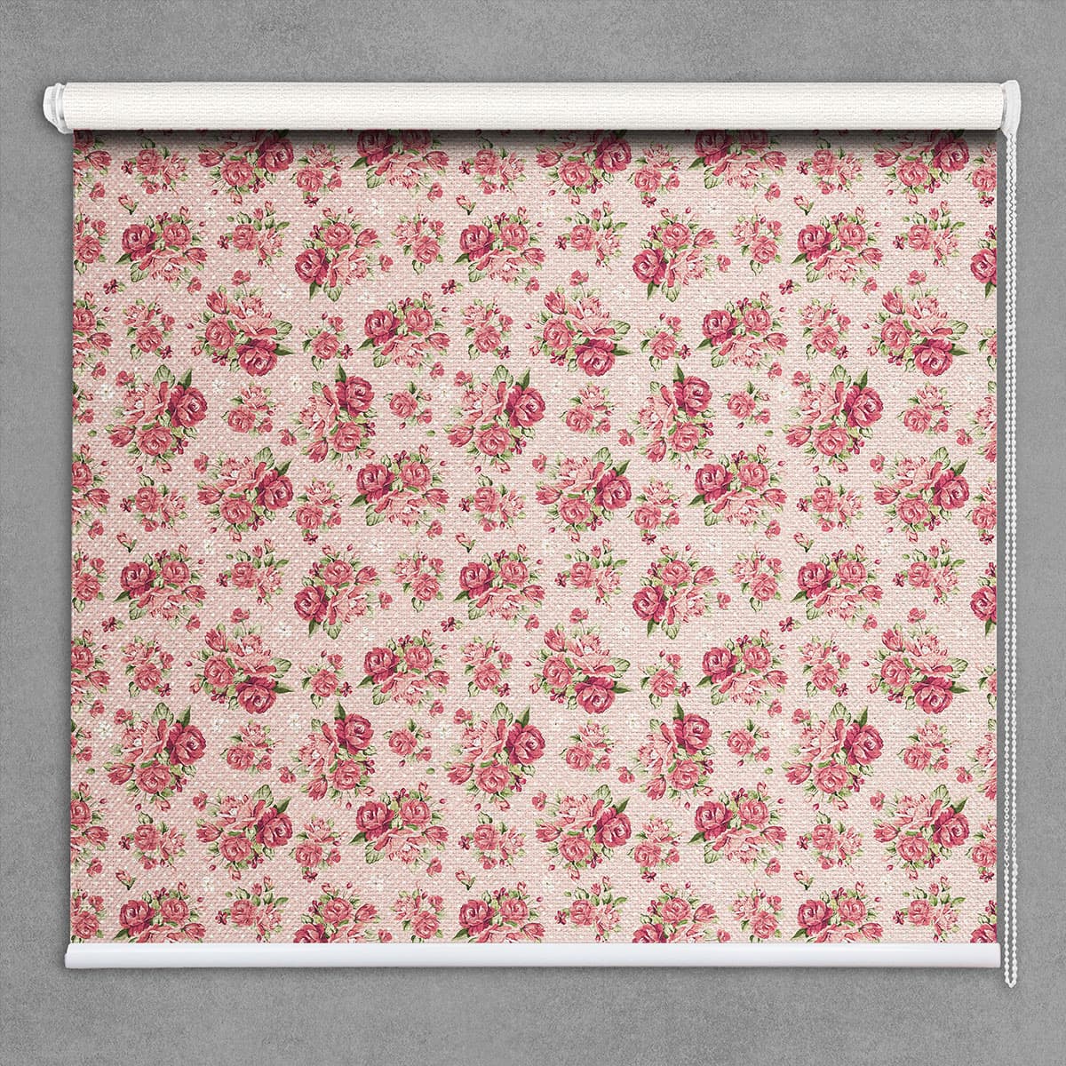 Beautiful Rose Pattern Roller Blinds shown in a room