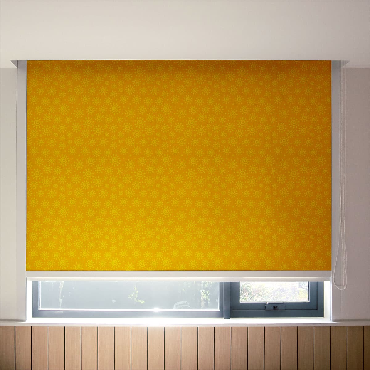 Sunny Delight Yellow Patterned Window Blinds pattern detail