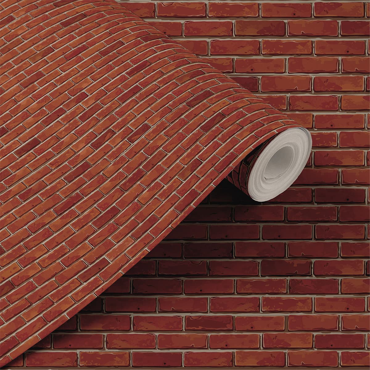 Classic Red Brick Wallpaper Roll shown in a room
