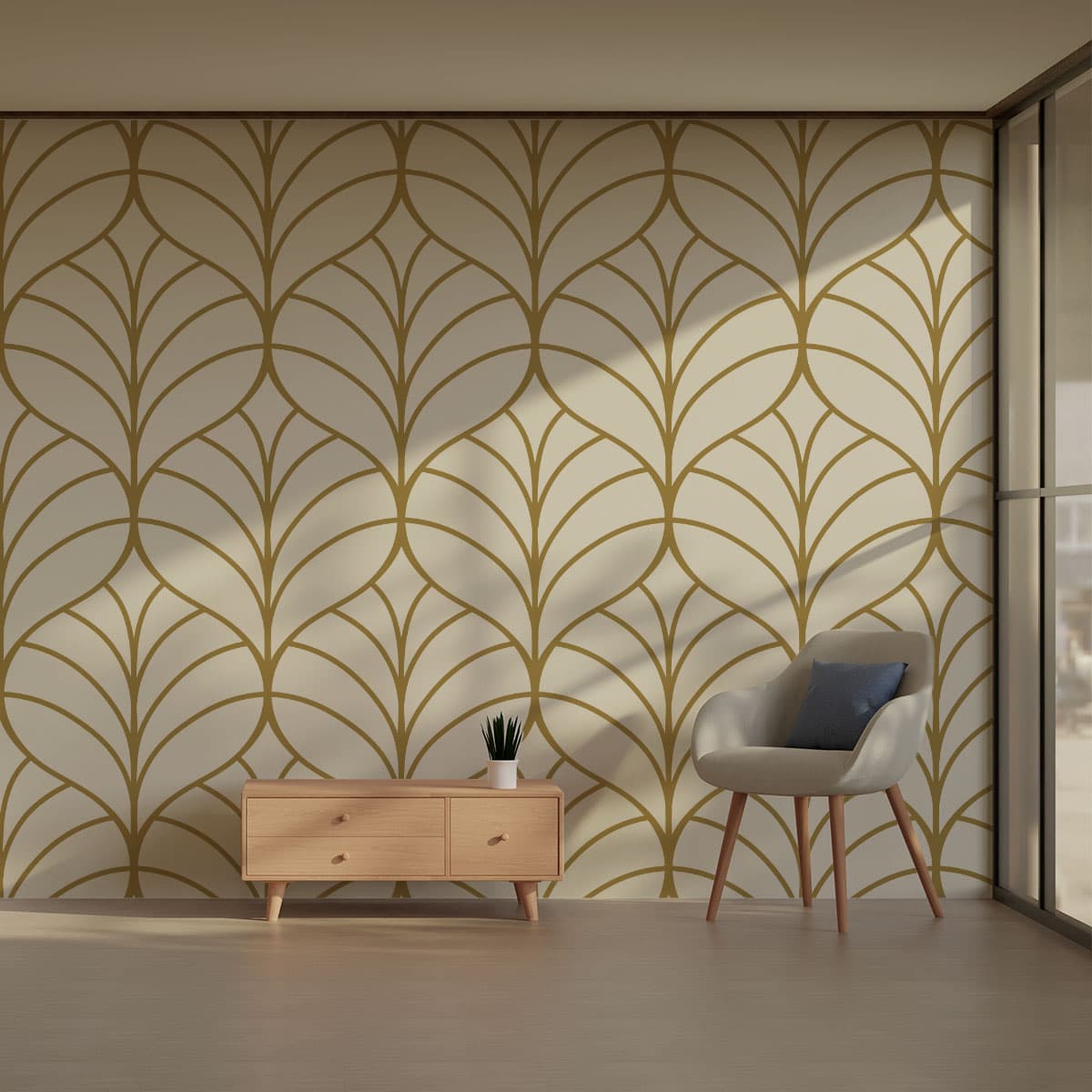 Off-White Pattern Wallpaper Roll pattern detail