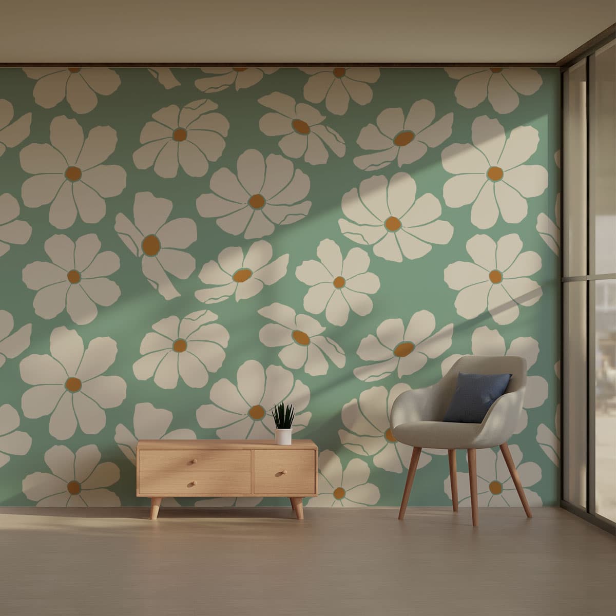 Night Jasmine Floral Wallpaper Roll pattern detail