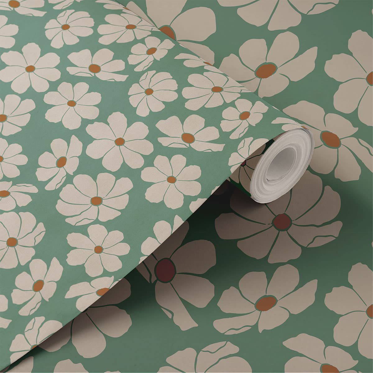 Night Jasmine Floral Wallpaper Roll shown in a room