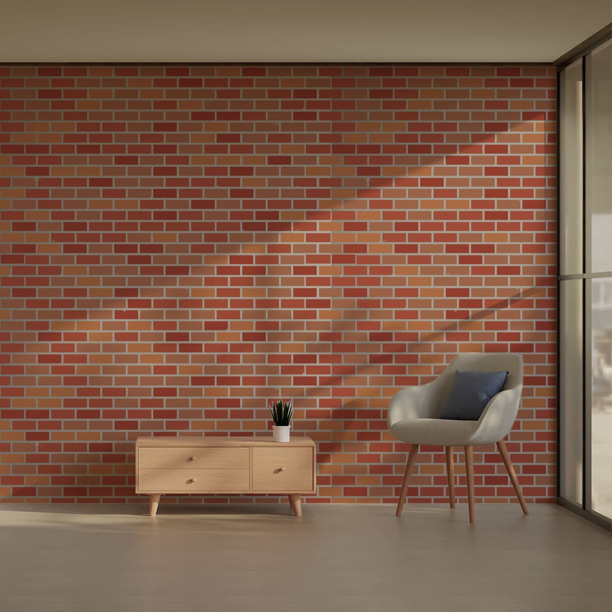 Brick Pattern Wallpaper Roll pattern detail