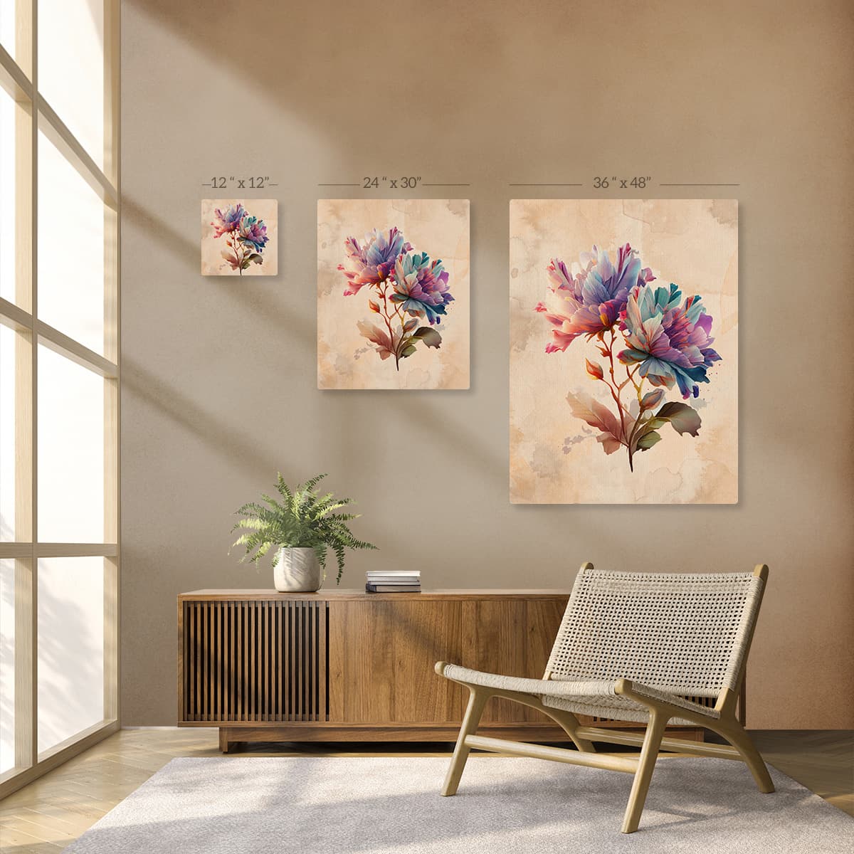 Flower Canvas Painting pattern detail
