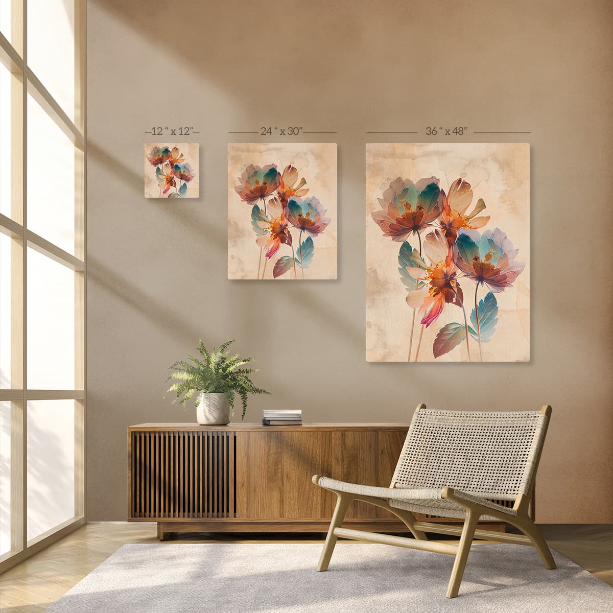 Beautiful Floral Canvas Painting for Home and Office pattern detail