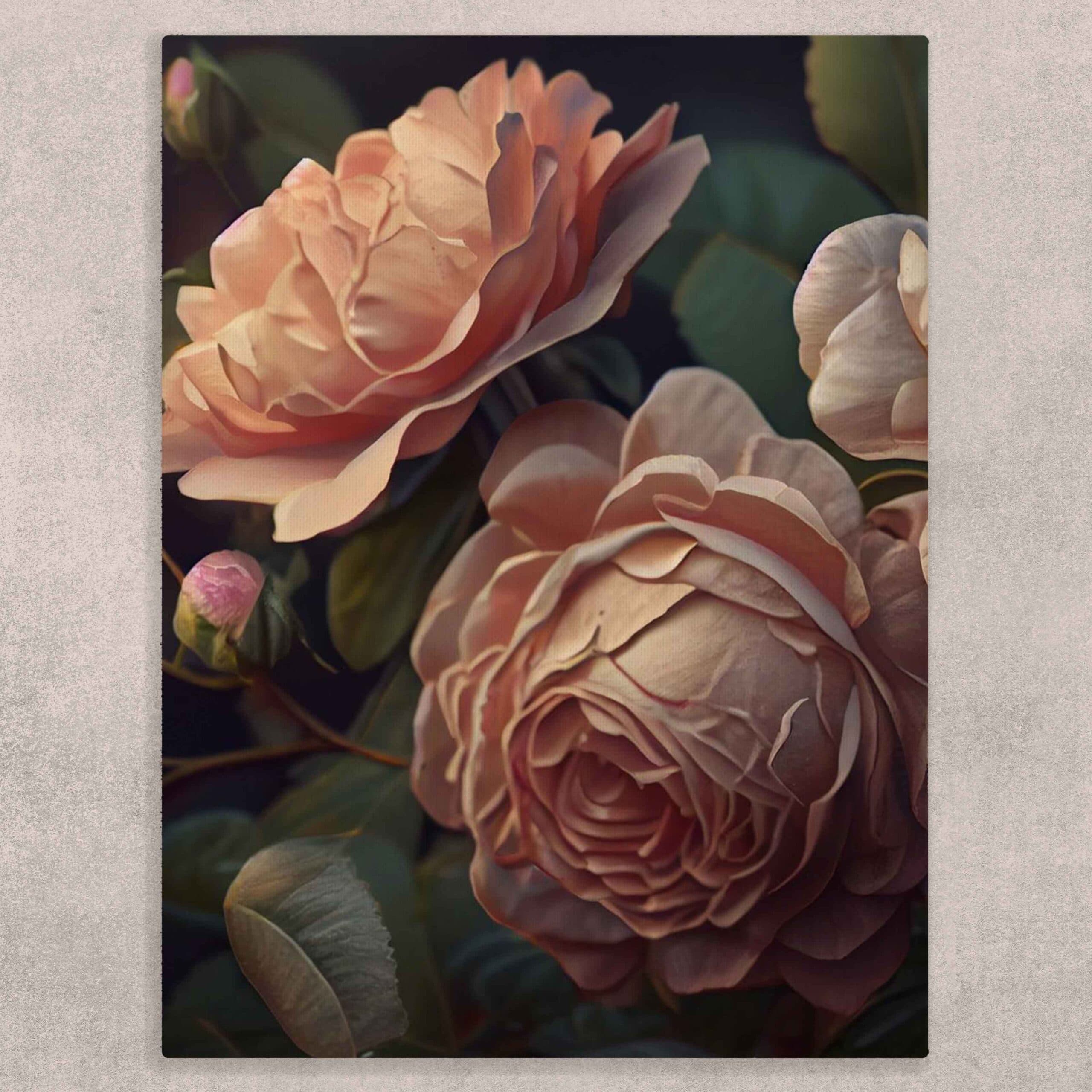 Roseate Dreamscape Canvas Painting for Home and Office shown in a room