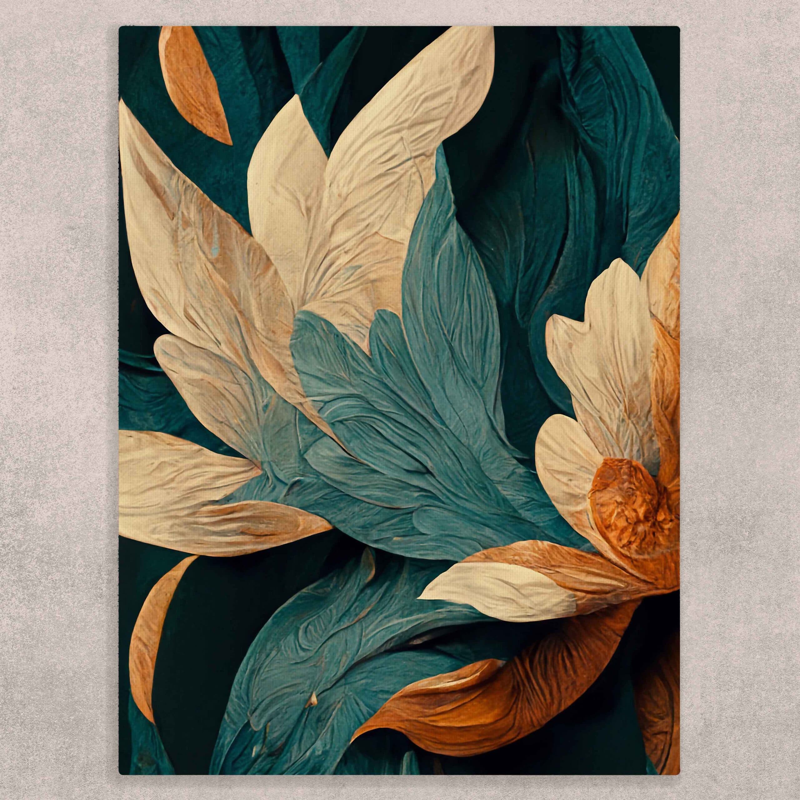 Spring Leaves Canvas Painting for Wall shown in a room