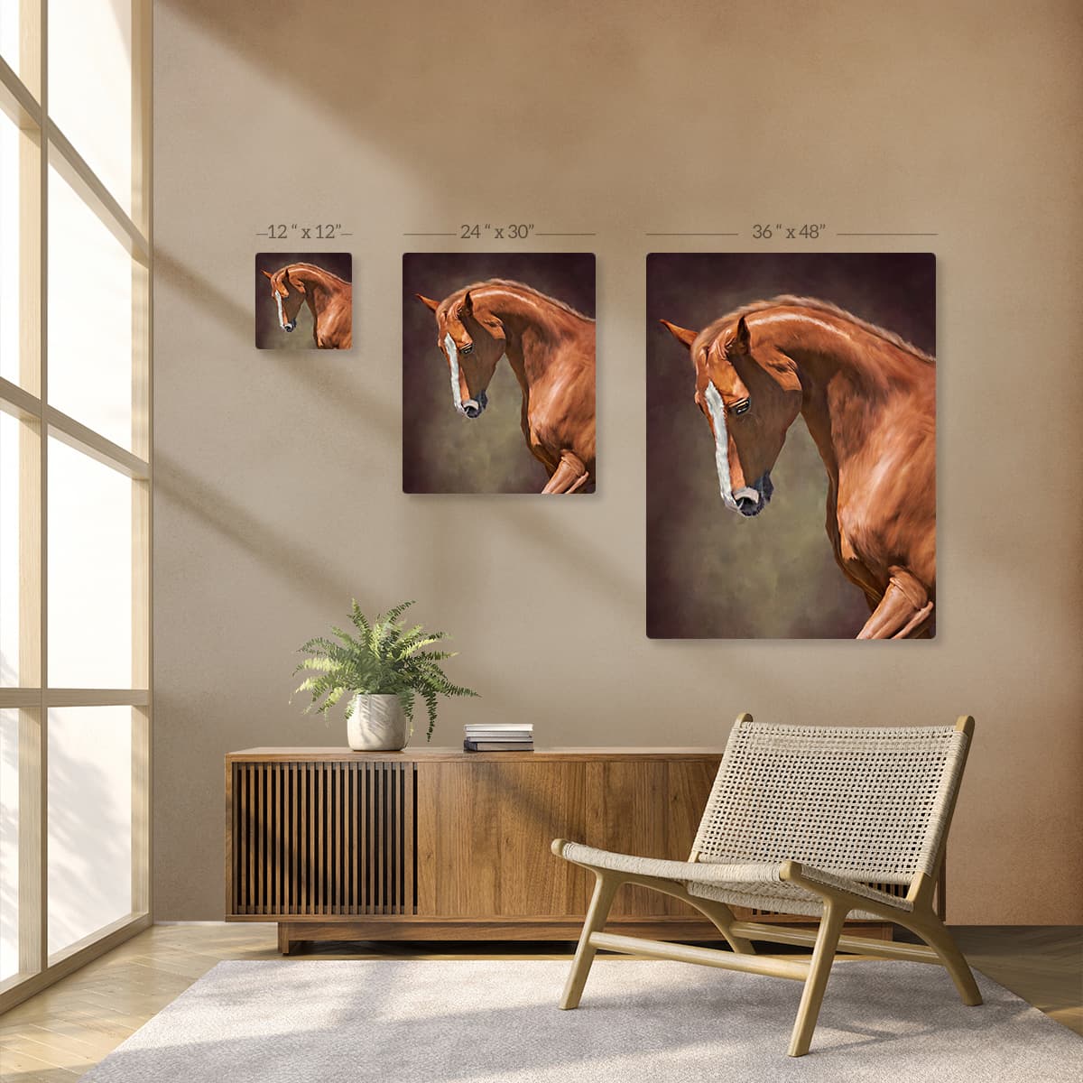 Horse Whisperer Canvas Painting pattern detail
