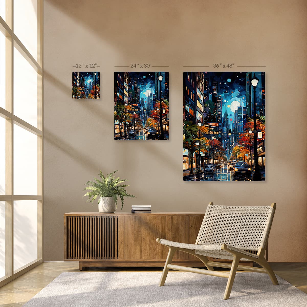 Urban Impressions Cityscape Canvas Painting pattern detail