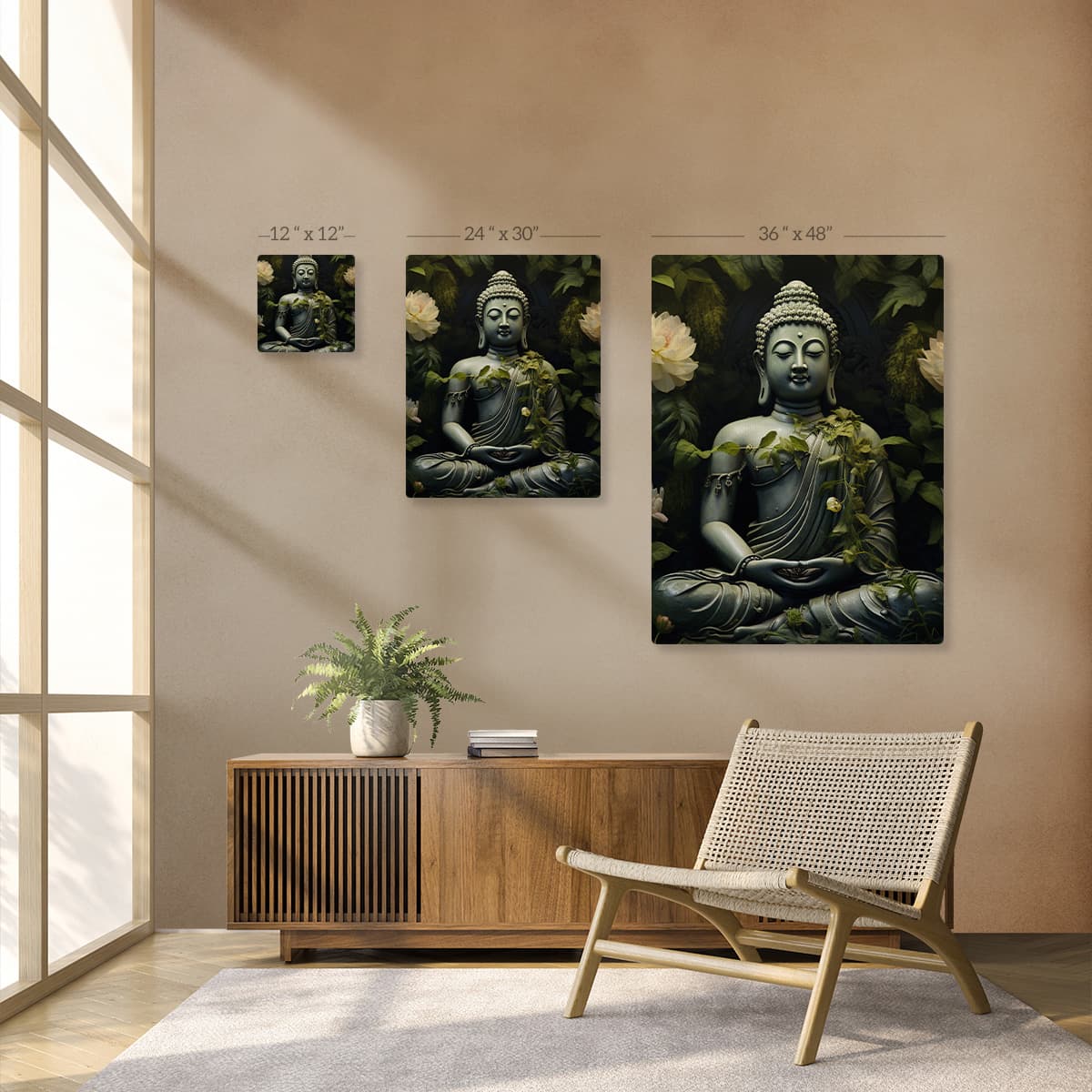 Tranquil Buddha Meditation Canvas Painting pattern detail