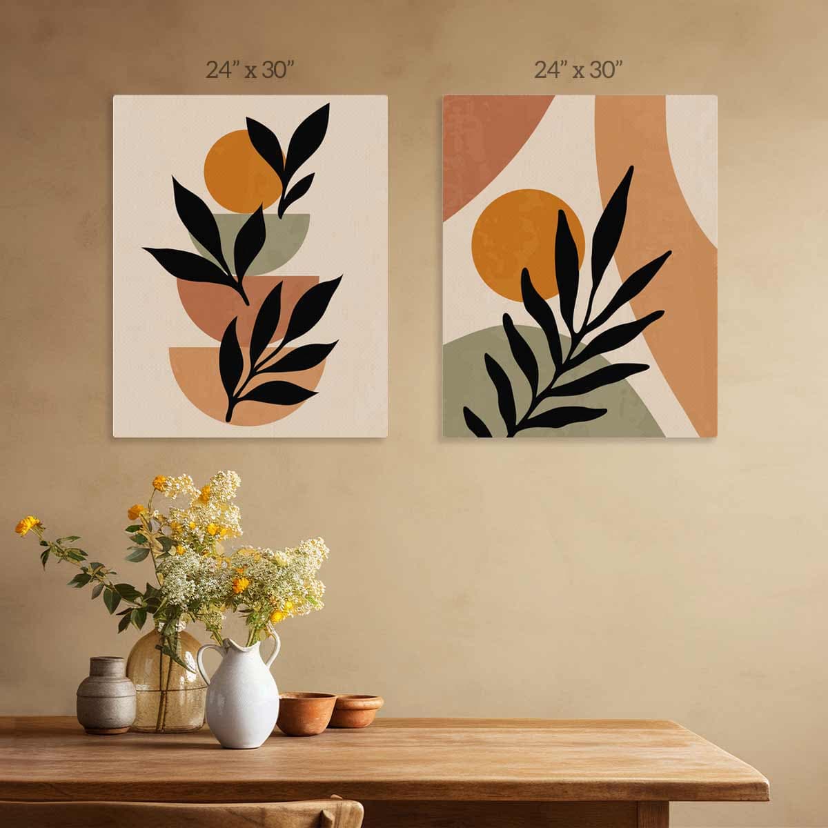 Beautiful Boho Canvas Painting Set of 2 pattern detail