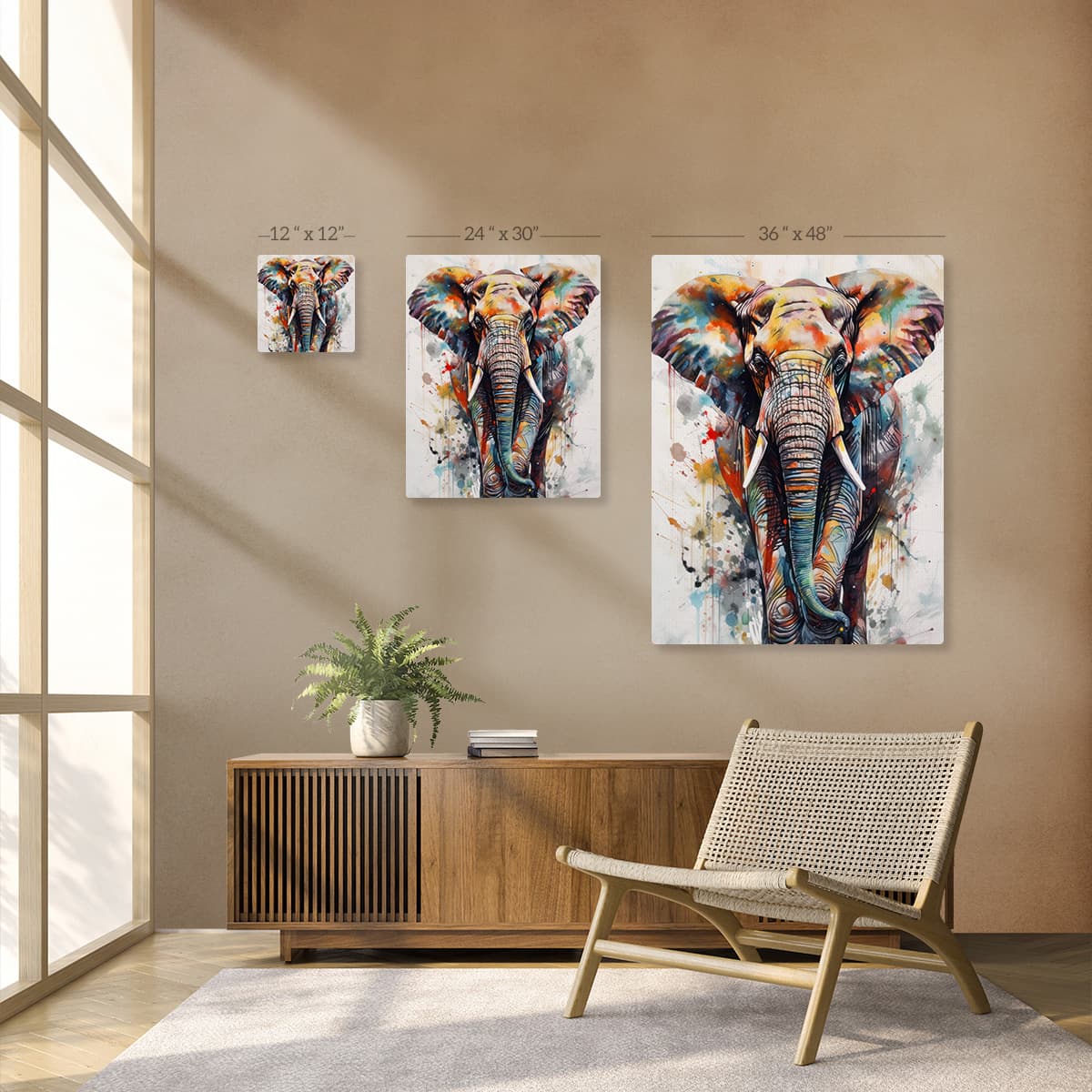 Elephant Majesty Canvas Art pattern detail
