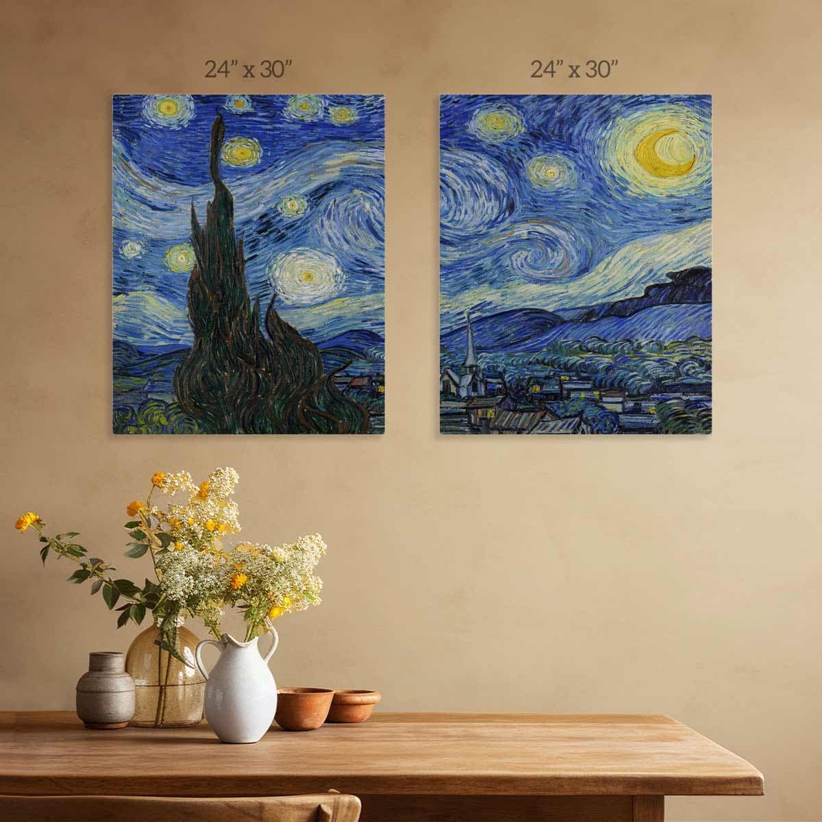 Starry Serenade Canvas Art Painting Set of 2 pattern detail