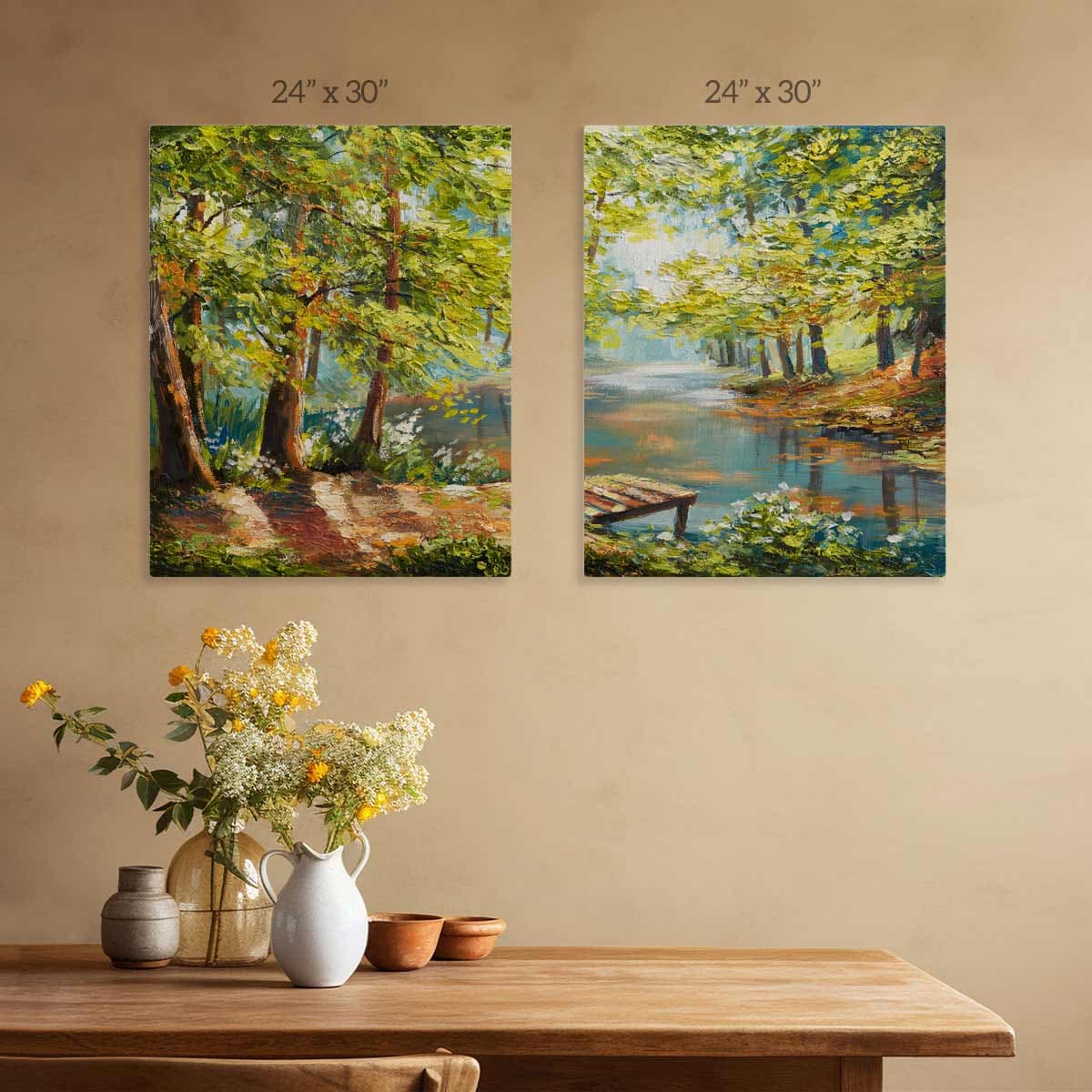 Natural Splendour Canvas Art Painting Set of 2 pattern detail
