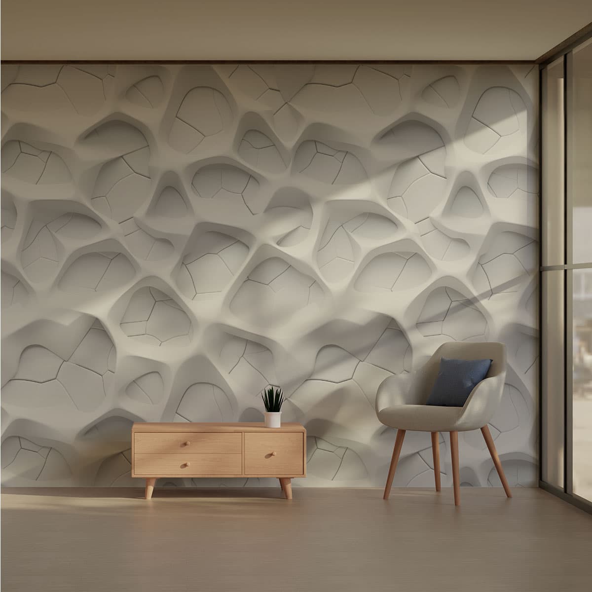 Sculpted Dimensions 3D Abstract Wallpaper Roll pattern detail