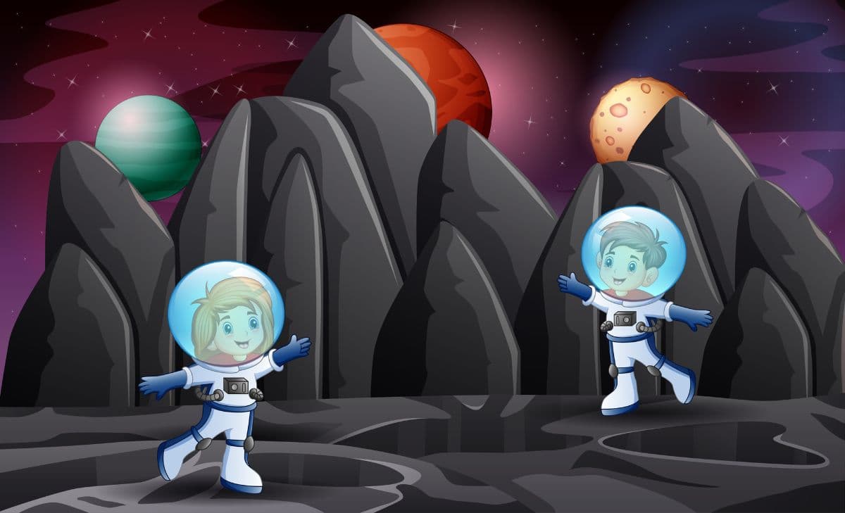 Astronaut Kids Inspiring Wallpaper for Kids pattern detail