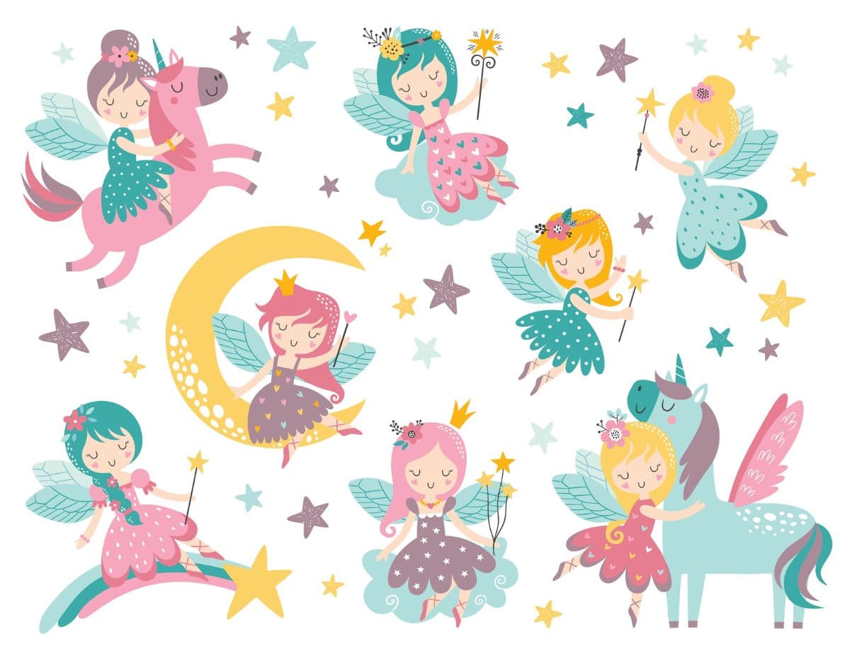 Fairy Dreams Wallpaper for Girls pattern detail