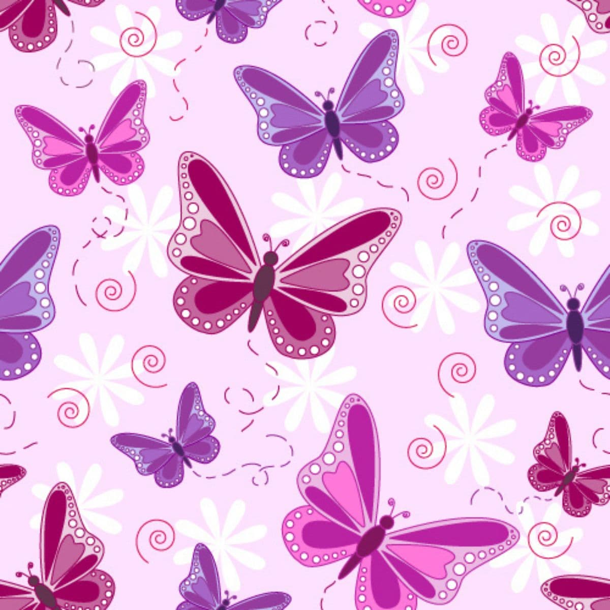Flying Butterflies Pattern Wallpaper for Girls pattern detail