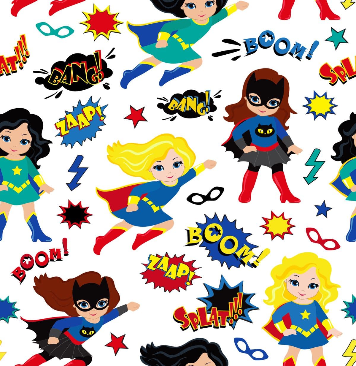 Super Girl Pattern Wallpaper for Room pattern detail