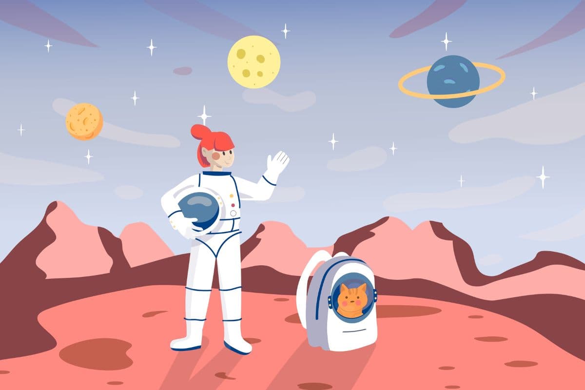 Woman Astronaut: Inspiring Wallpaper for Girls pattern detail